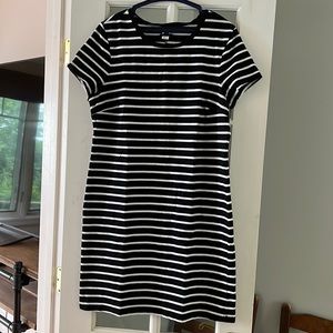 Nautical Old Navy Dress black white striped Sz XL